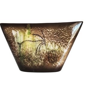 MCM Seyei Hand Painted Cave Paintings Ikebana Japanese Vase